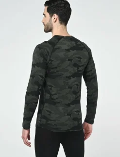 Camo Merino Wool Crew - Underställströja