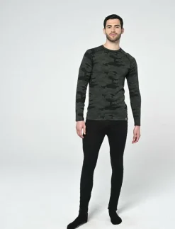 Camo Merino Wool Crew - Underställströja