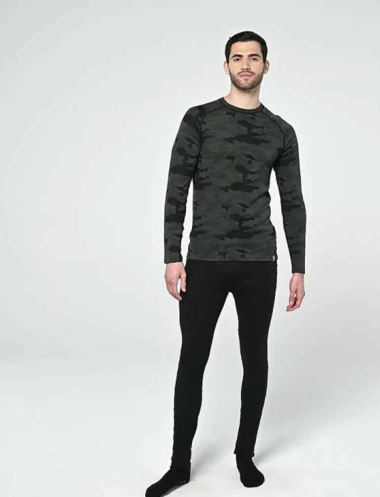 Camo Merino Wool Crew - Underställströja