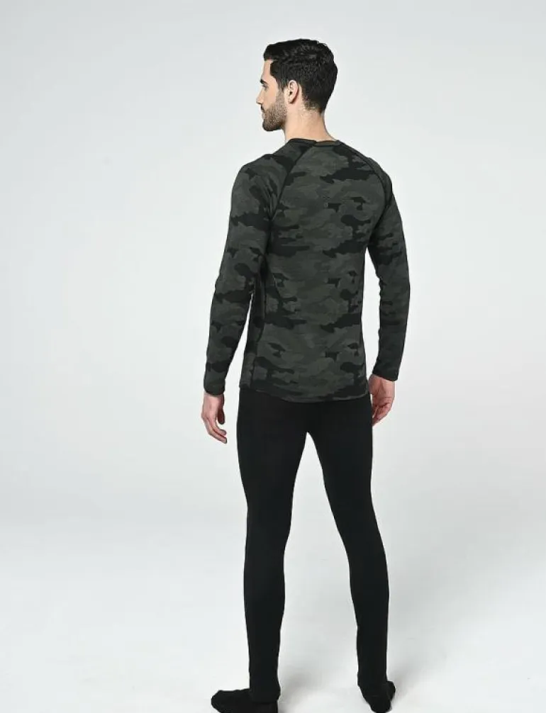 Camo Merino Wool Crew - Underställströja