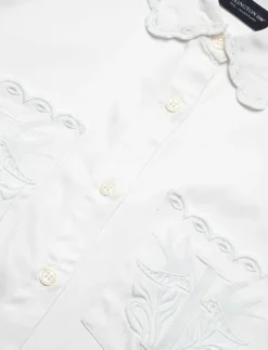 Candice Embroidered Satin Blouse - Långärmade