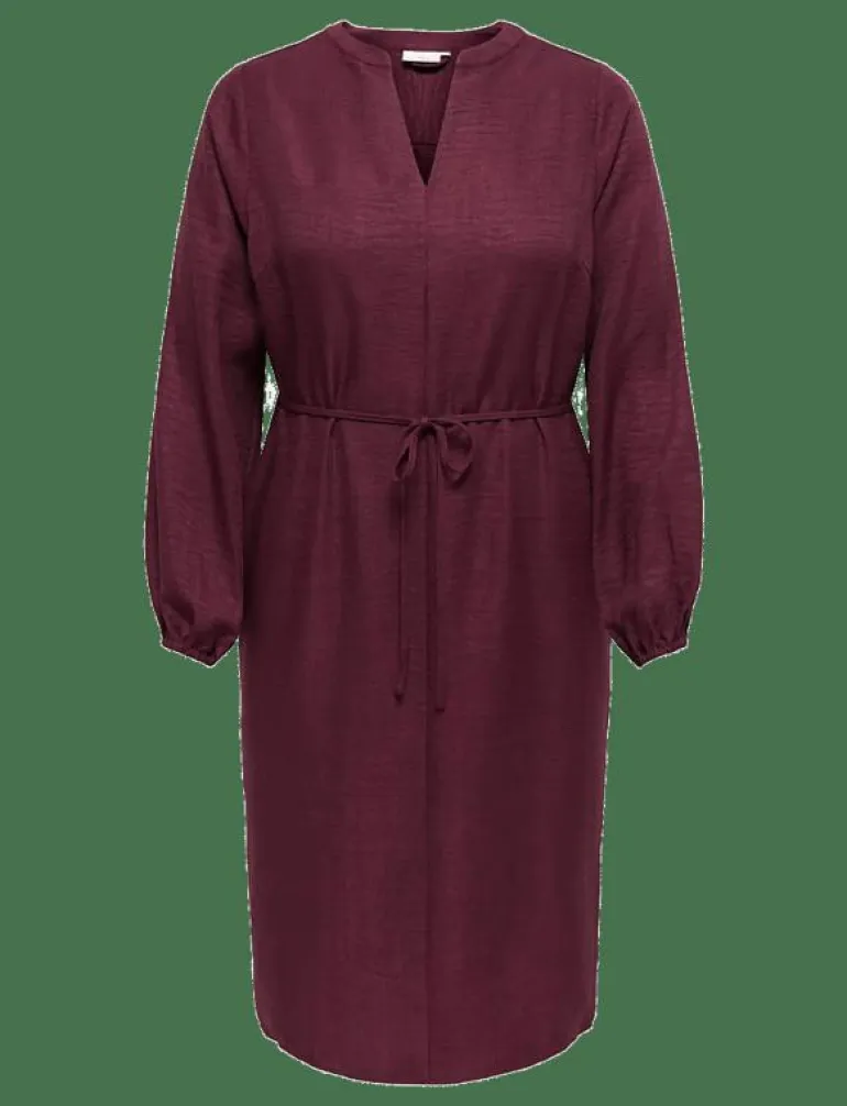 CARBAY LS V-NECK BLK DRESS WVN BF - Midiklänningar