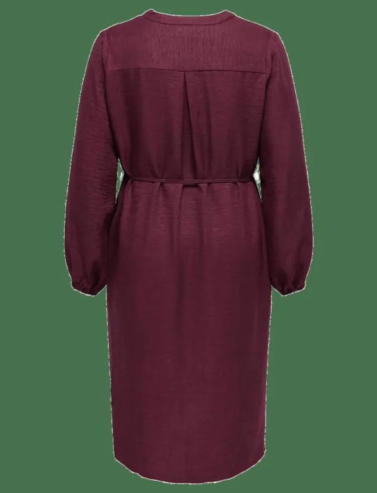 CARBAY LS V-NECK BLK DRESS WVN BF - Midiklänningar