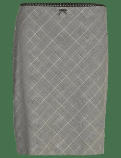 Check skirt with decorative bow - Korta kjolar