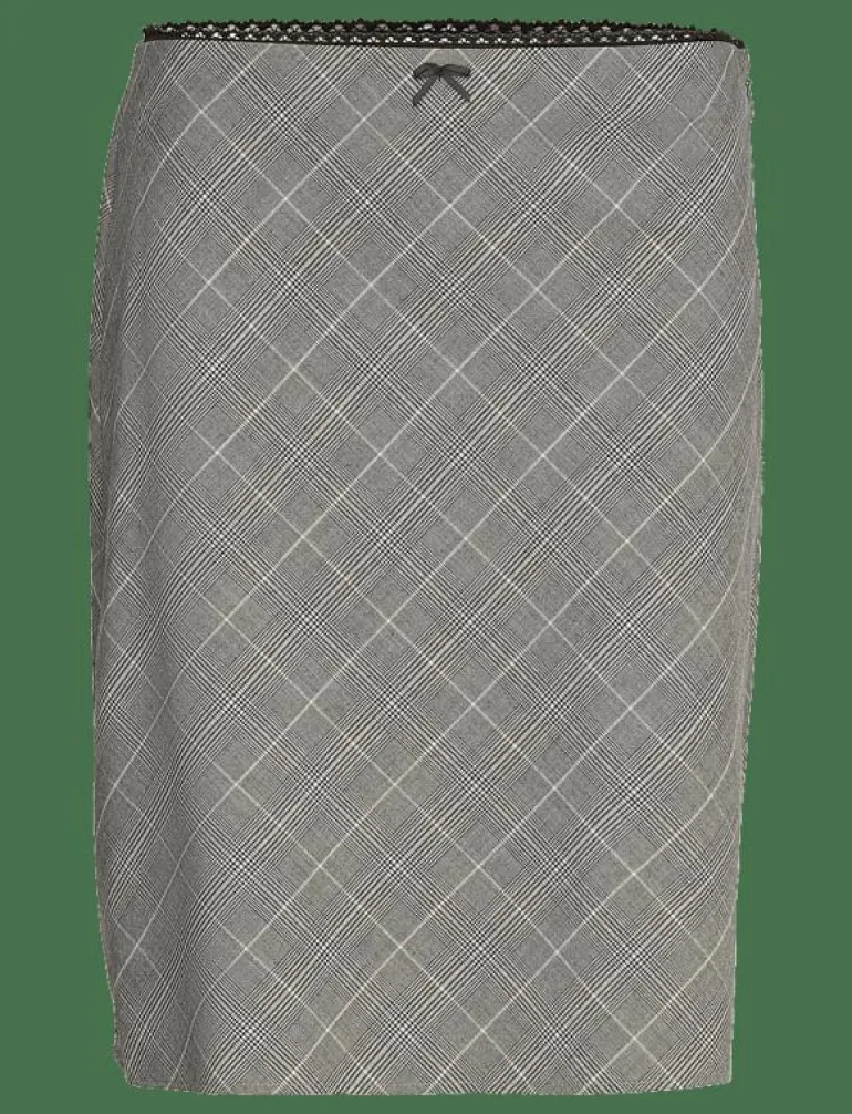 Check skirt with decorative bow - Korta kjolar
