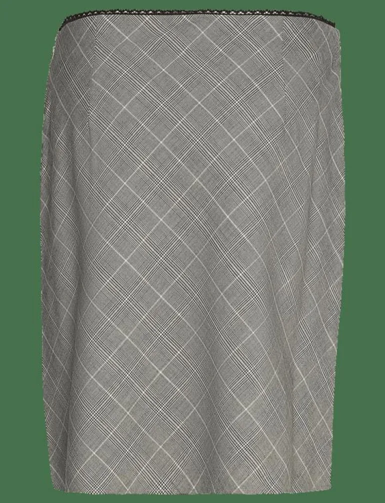 Check skirt with decorative bow - Korta kjolar