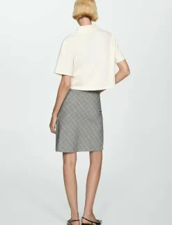 Check skirt with decorative bow - Korta kjolar