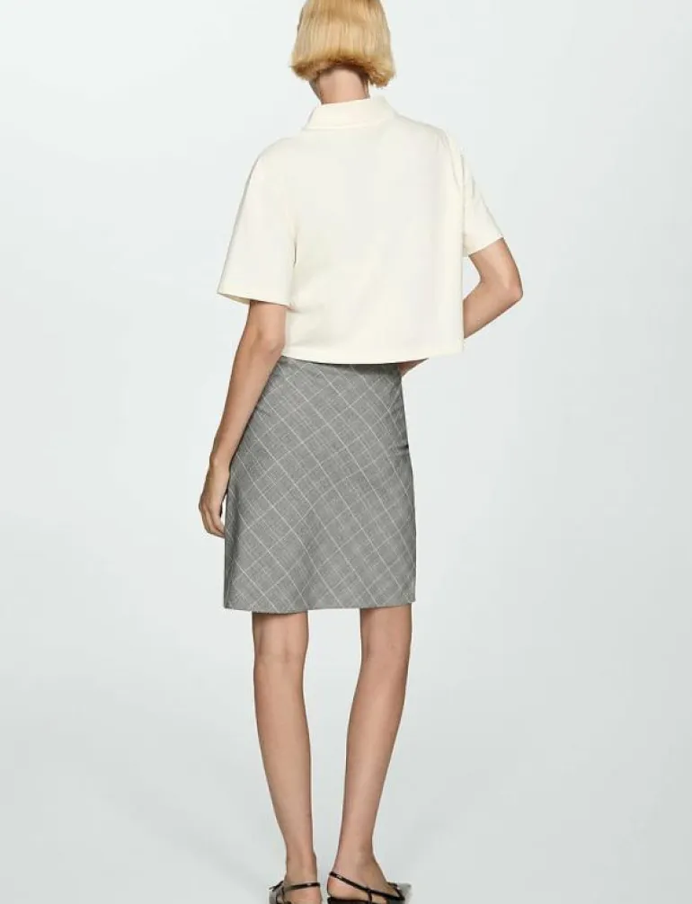 Check skirt with decorative bow - Korta kjolar