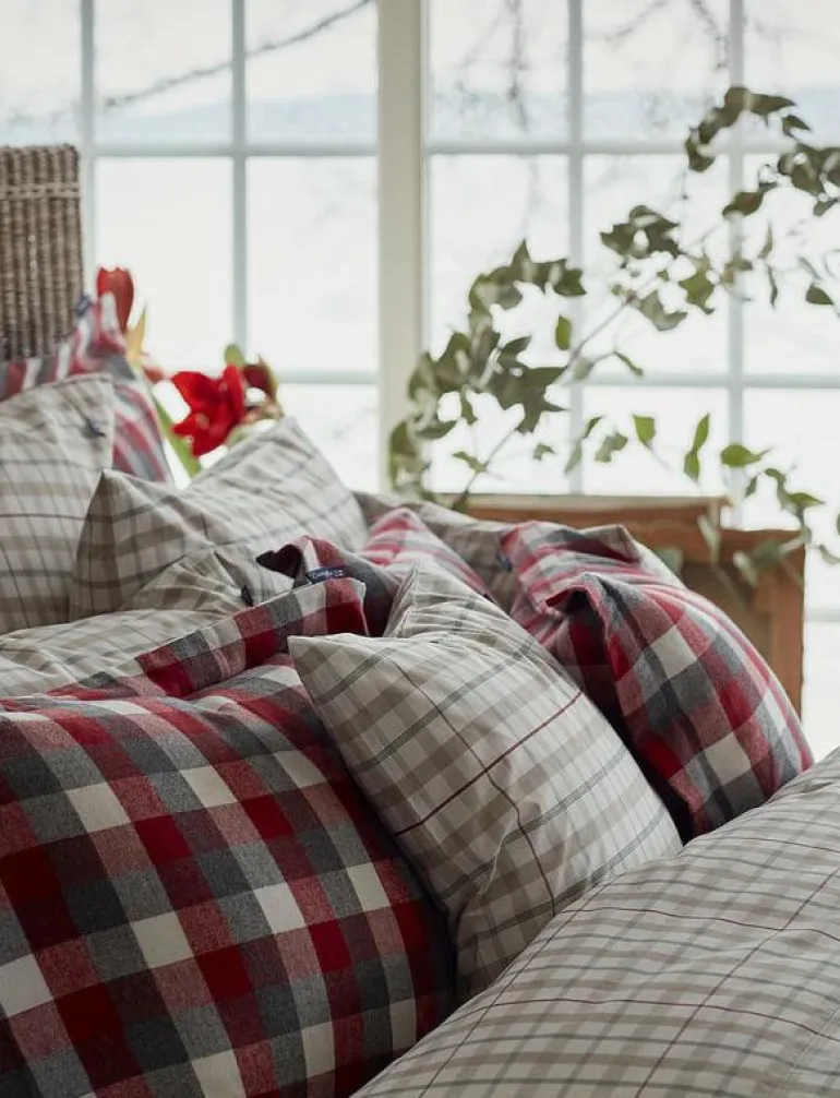 Checked Cotton Flannel Bed Set - Påslakanset