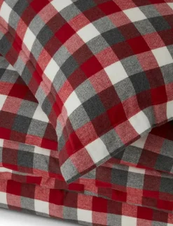 Checked Cotton Flannel Bed Set - Påslakanset