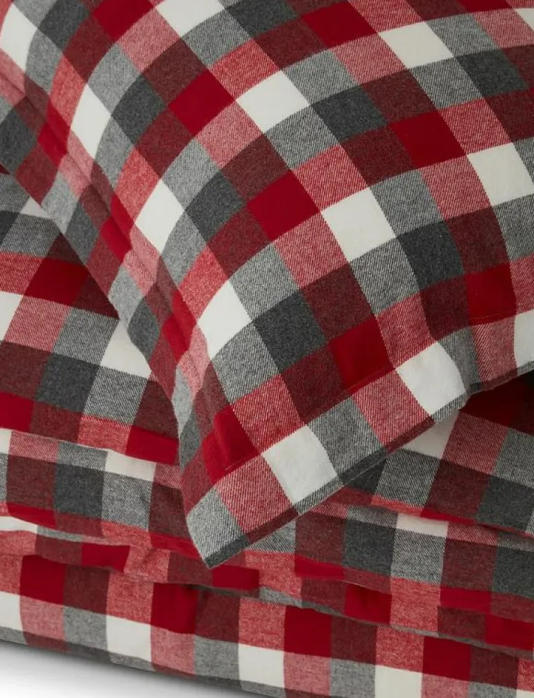 Checked Cotton Flannel Bed Set - Påslakanset