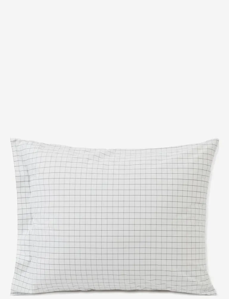Checked Cotton Poplin Pillowcase - Örngott