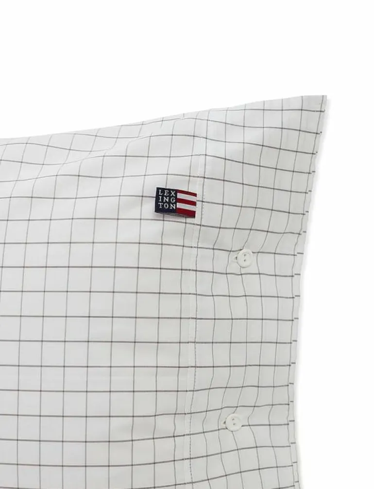 Checked Cotton Poplin Pillowcase - Örngott