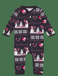 Christmas heart jumpsuit navy baby - One-sie
