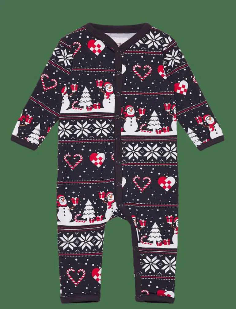 Christmas heart jumpsuit navy baby - One-sie