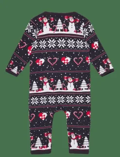Christmas heart jumpsuit navy baby - One-sie