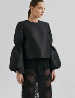 Cia Double Pouf Sleeve blouse - Långärmade blusar