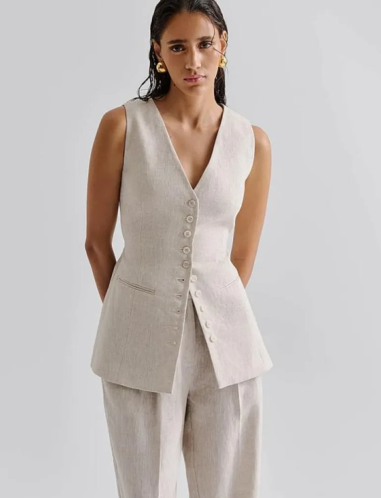 Cielo Linen Vest - Kavajer