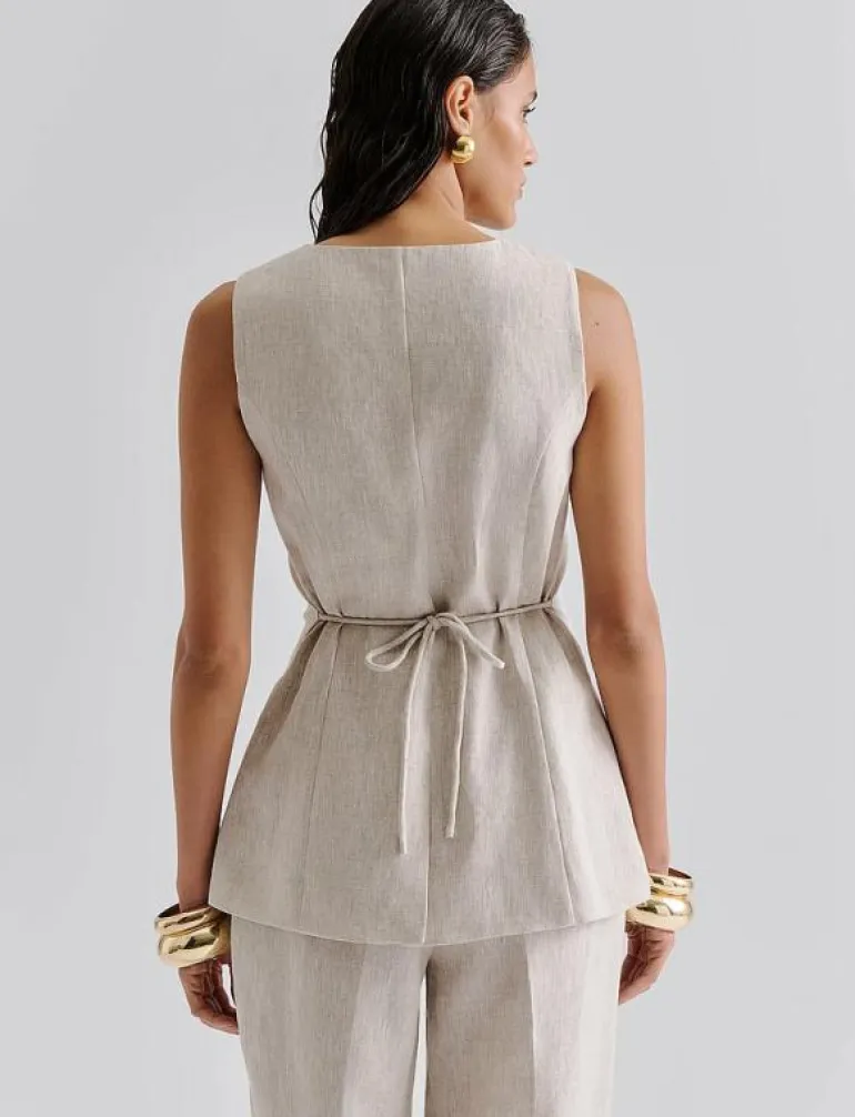 Cielo Linen Vest - Kavajer