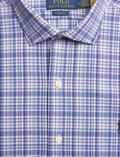 Classic Fit Plaid Stretch Poplin Shirt - Rutiga skjortor