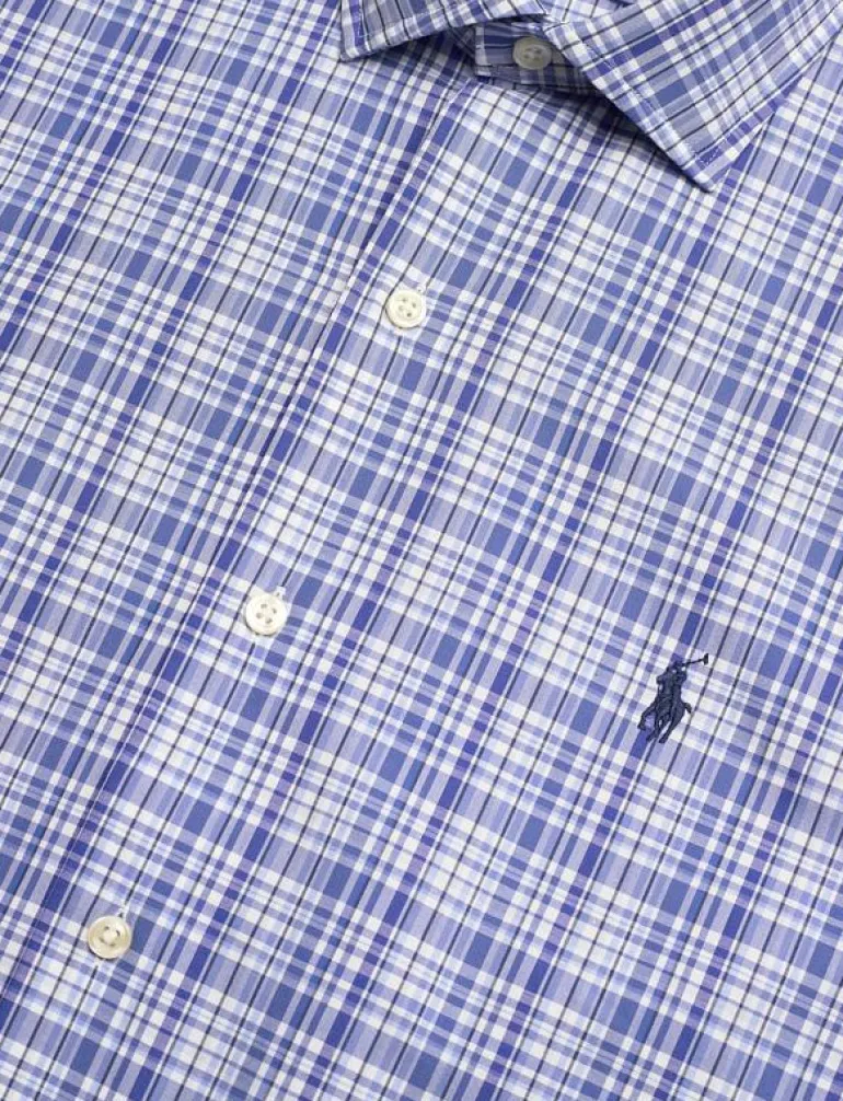 Classic Fit Plaid Stretch Poplin Shirt - Rutiga skjortor
