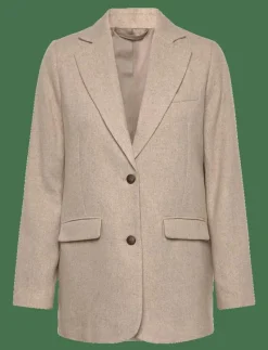 Classic Straight Fit Wool Blend Blazer - Enkelknäppta kavajer