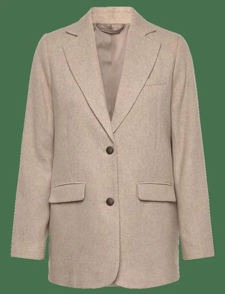 Classic Straight Fit Wool Blend Blazer - Enkelknäppta kavajer