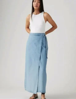 COLUMN WRAP SKIRT WRAPPED IN B - Midi kjolar
