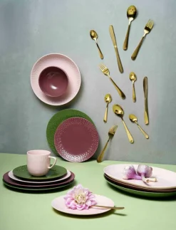 Confetti Olive dessert tall. m/relief porcelæn 1 stk 21 cm. - Assietter