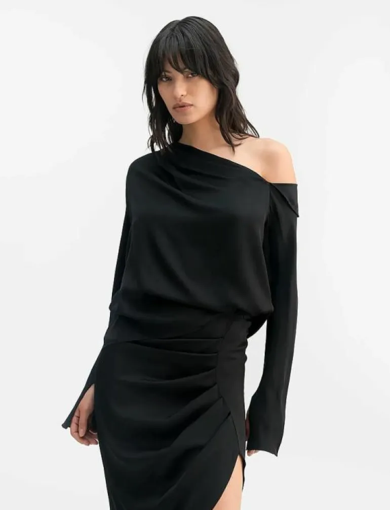 Cora silk blouse - Långärmade blusar