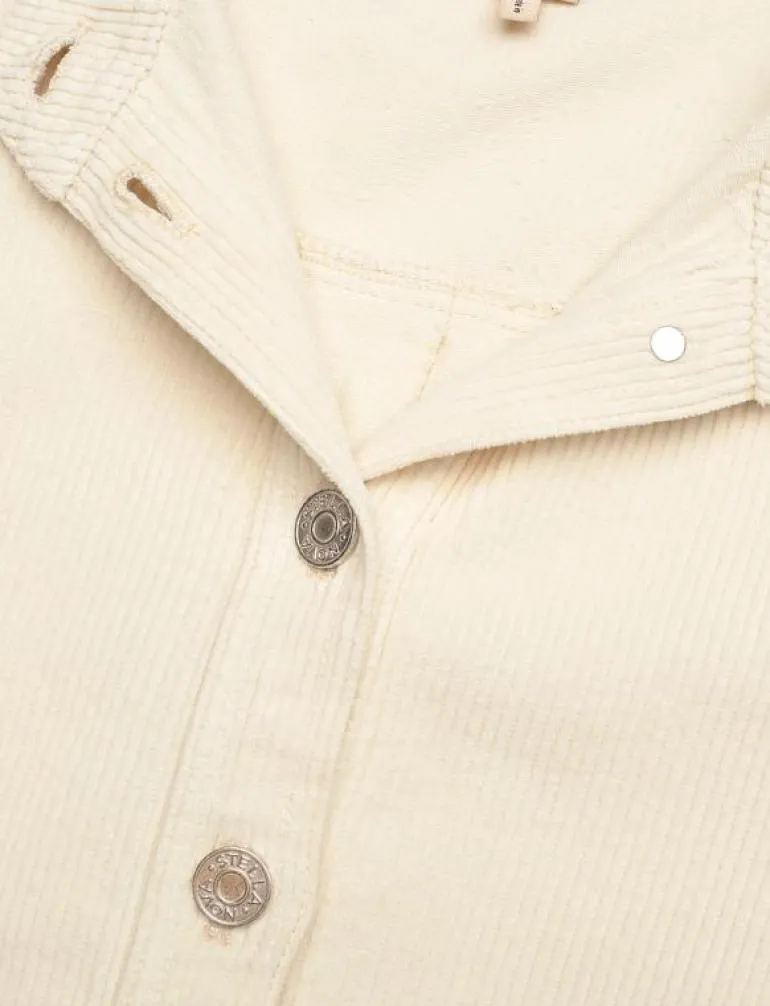 Corduroy shirt with belt - Långärmade