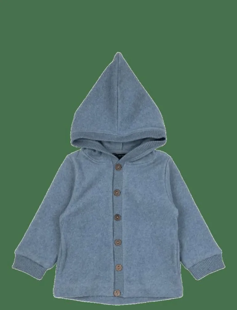 Cotton Fleece Cardigan w Hood - Jackor