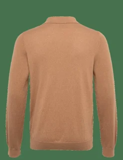 Cotton Merino Long Sleeve Knitted Polo - Stickade pikéer