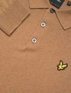Cotton Merino Long Sleeve Knitted Polo - Stickade pikéer