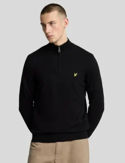 Cotton Merino Quarter Zip Jumper - Stickat