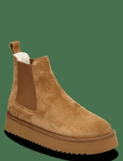 CPH258 suede cognac - Varmfodrade skor