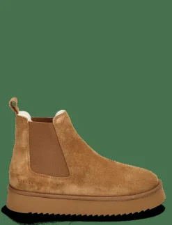 CPH258 suede cognac - Varmfodrade skor