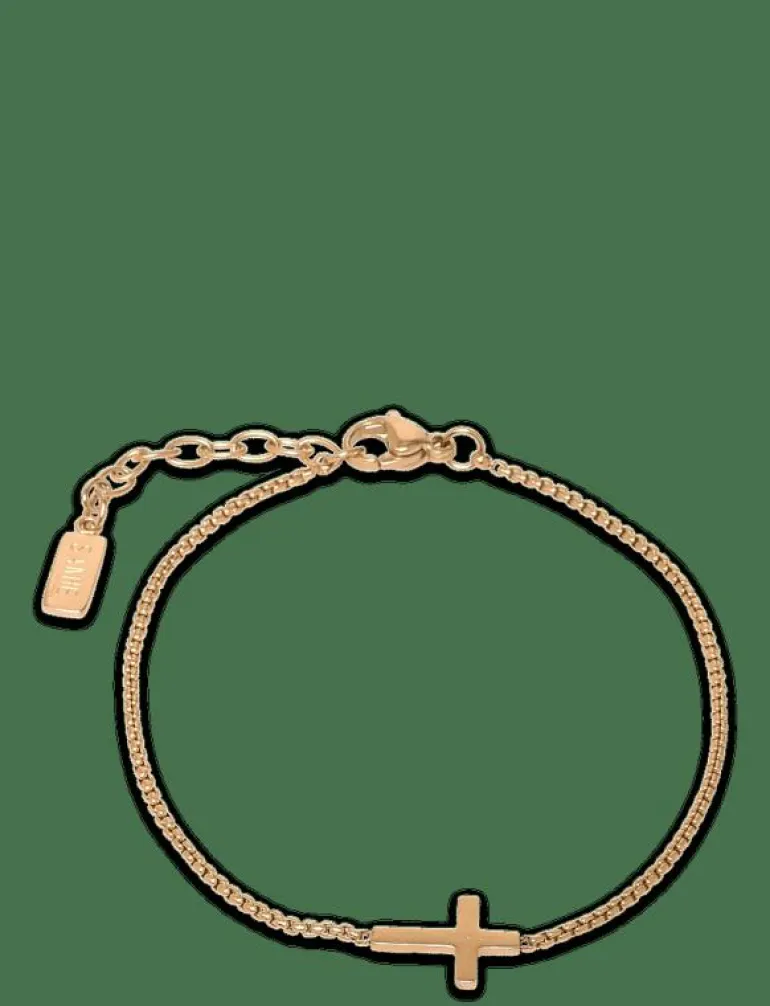 Cross - Bracelet Gold-plated Steel - Armband