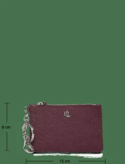 Crosshatch Leather Zip Card Case - Korthållare