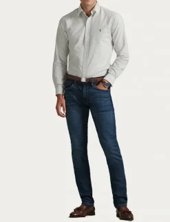 Custom Fit Striped Oxford Shirt - Randiga skjortor