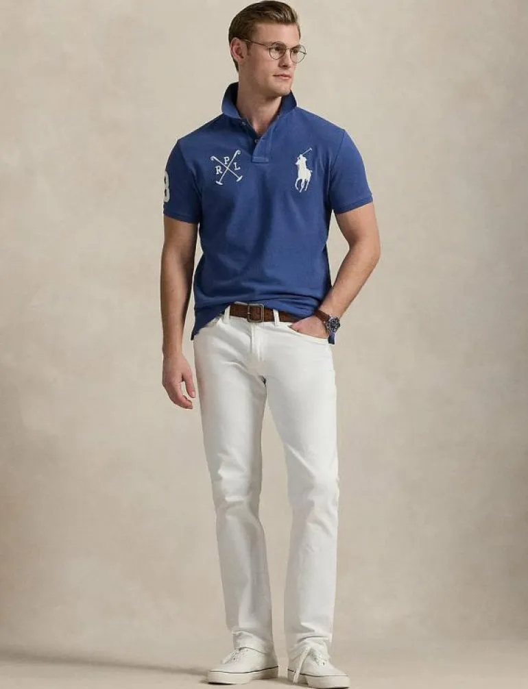Custom Slim Fit Big Pony Mesh Polo Shirt - Kortärmade pikéer