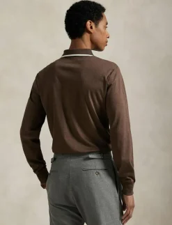 Custom Slim Fit Soft Cotton Polo Shirt - Långärmade pikéer