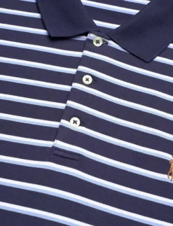 Custom Slim Fit Striped Soft Cotton Polo - Kortärmade pikéer