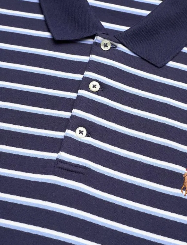 Custom Slim Fit Striped Soft Cotton Polo - Kortärmade pikéer