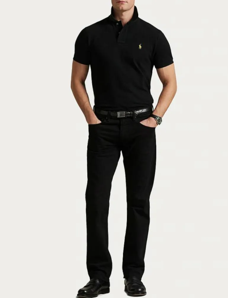 Custom Slim Plaid-Trim Mesh Polo Shirt - Kortärmade pikéer