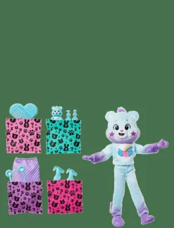 Cutie Reveal Care Bears Doll & Accessories, Series 2 Dream Bright Bear with 10 Surprises - Dockor
