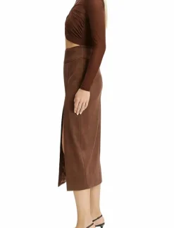 DANTE VEGAN SUEDE MIDI SKIRT - Midi kjolar