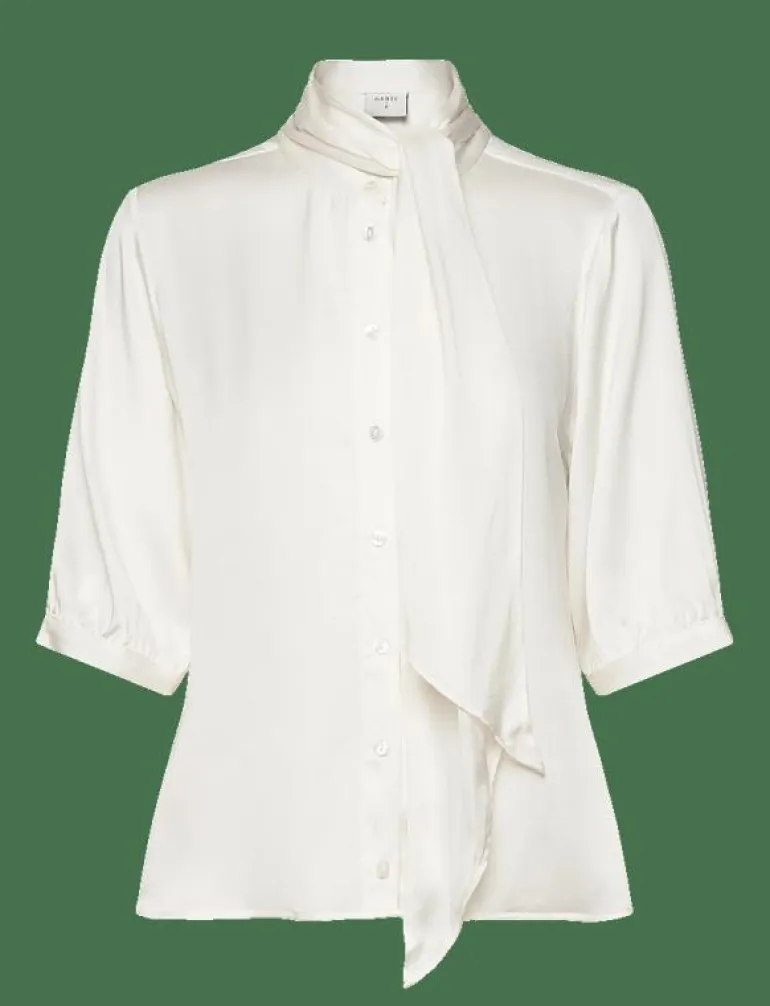 Dante6-Vaila silk scarf bow blouse - Kortärmade blusar