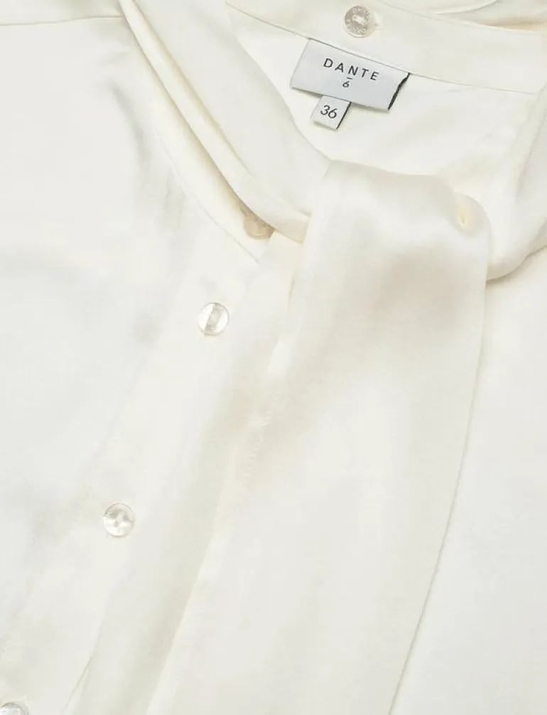 Dante6-Vaila silk scarf bow blouse - Kortärmade blusar