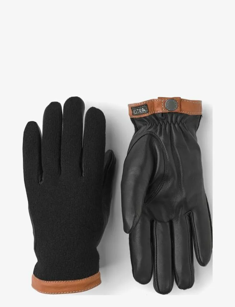 Deerskin Wool Tricot Black/Black - Fingervantar